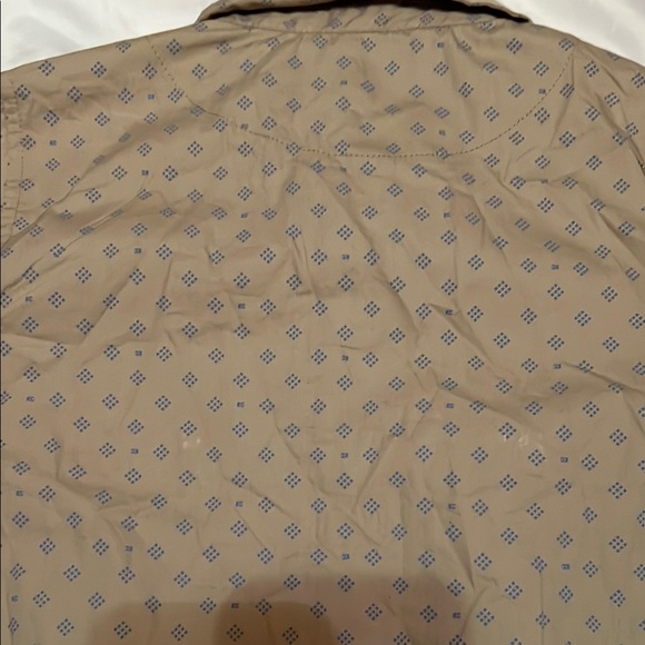 Kenneth Cole Tan Button Down Shirt with Geometric Pattern, nwt boys 6 - Picture 5 of 6